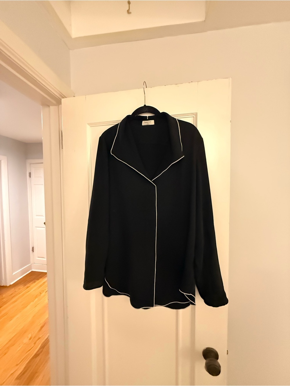 Babaton Black Jacket with White Piping Size M
